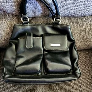 Black vegan leather purse